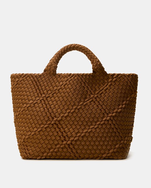 Imagem 0 de Mala Tipo Tote Média Entrançada Modelo St Barths - Castanho-Escuro