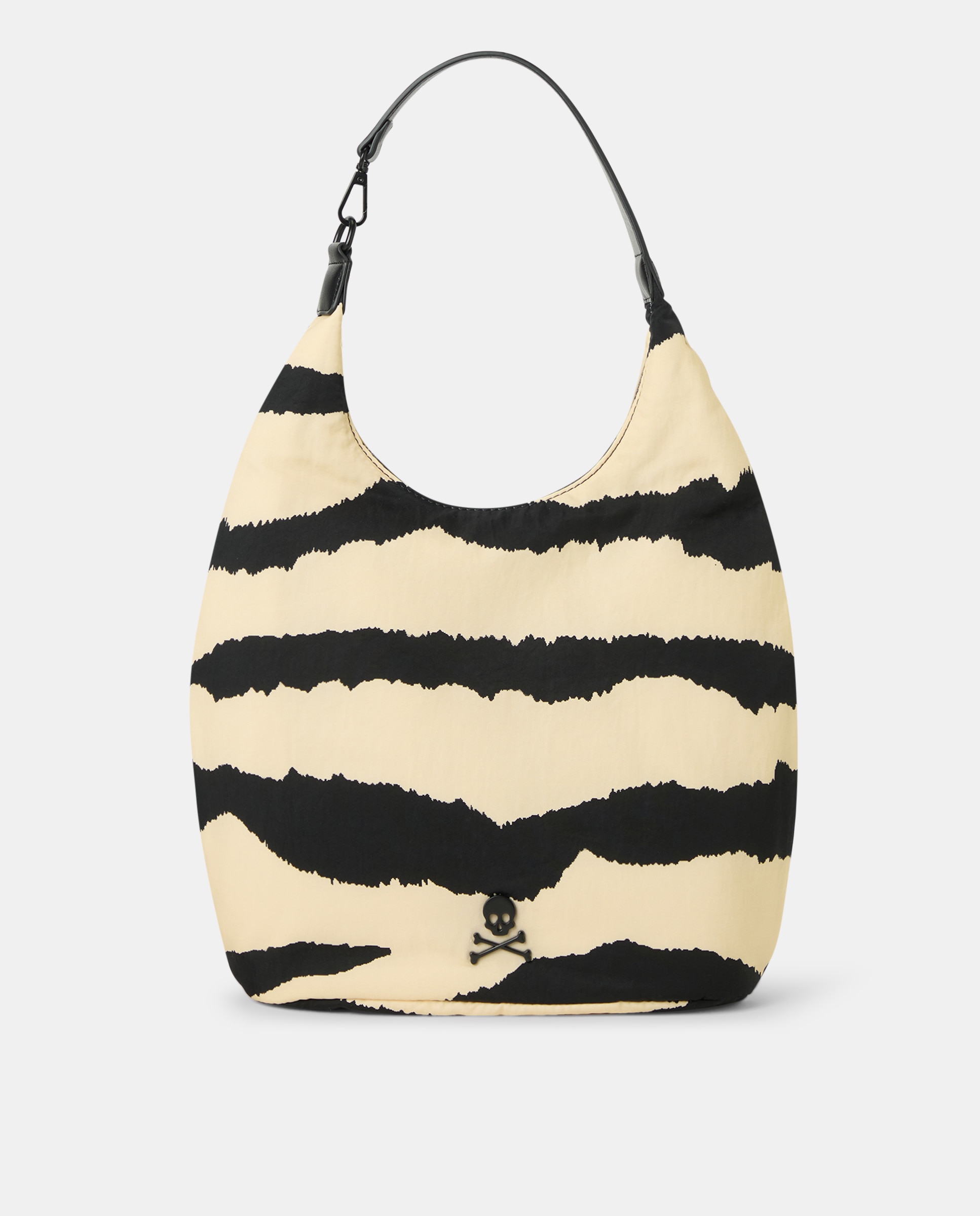 Mala de Ombro Pequena NY Hook Big Bag com Animal Print Preto-1