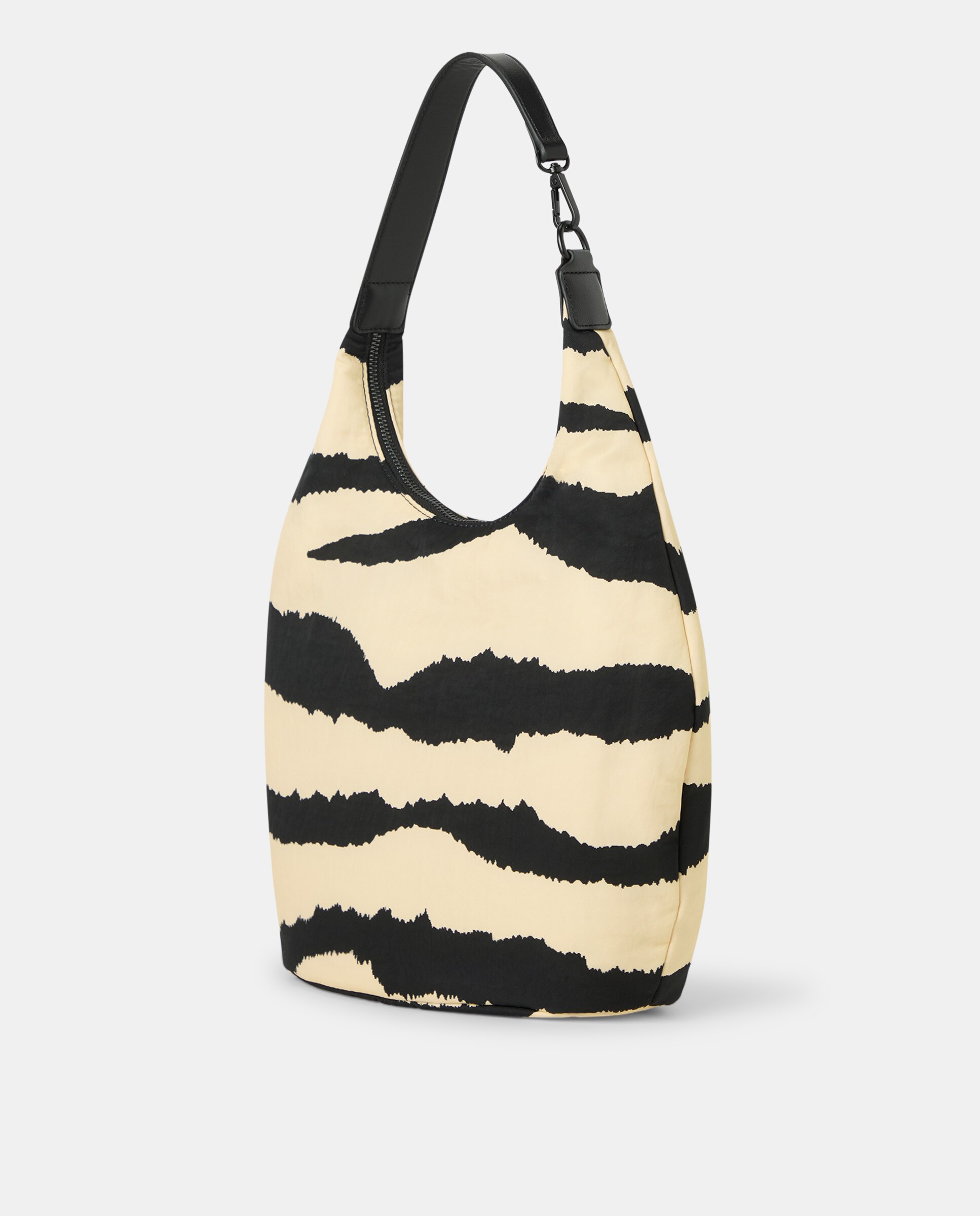 Mala de Ombro Pequena NY Hook Big Bag com Animal Print Preto-2