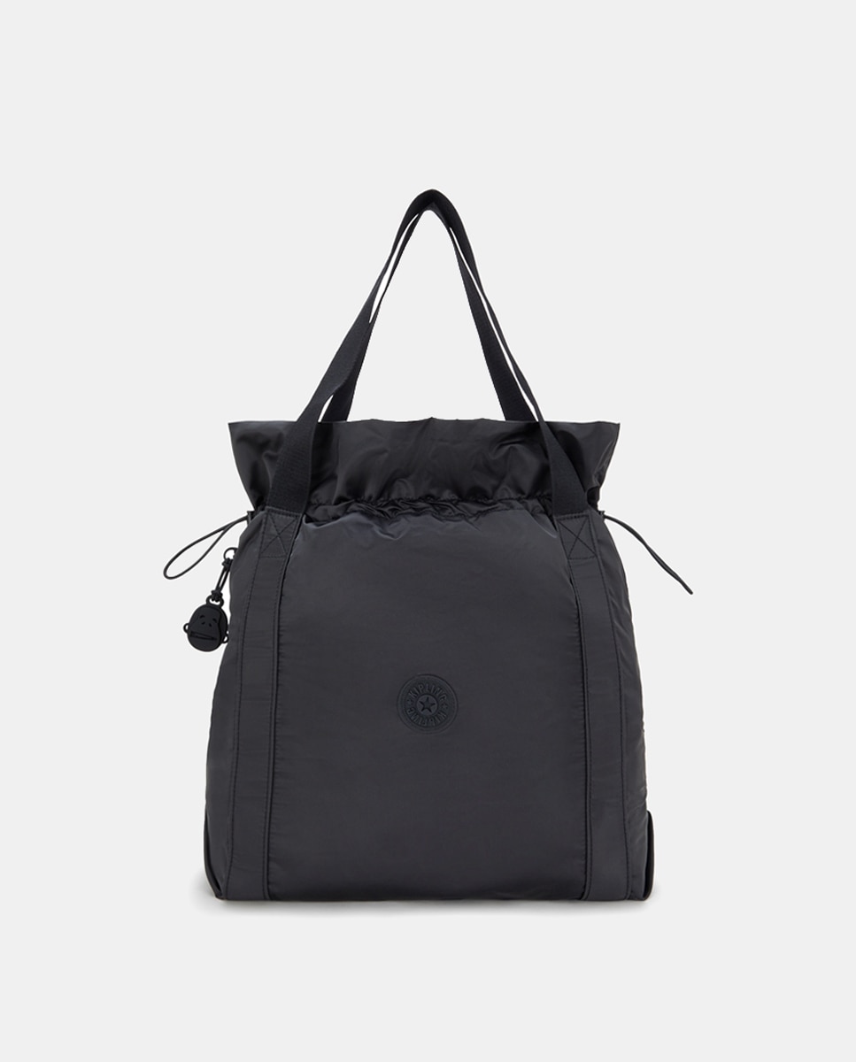 Mala Tipo Tote Média com Fecho de Cordão Preto-1