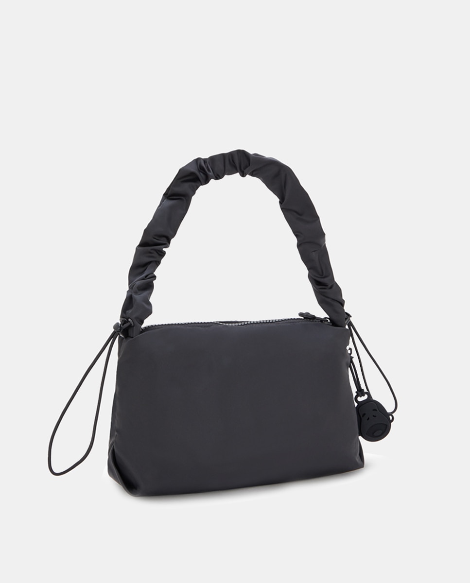 Mala de Ombro Pequena com Fecho de Correr Preto-2