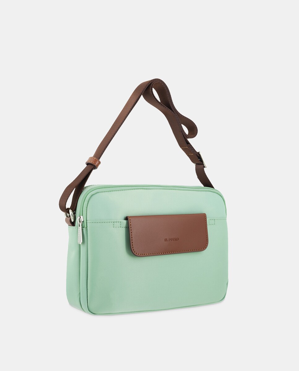 Mala a Tiracolo com Alça Ajustável Verde Água-2