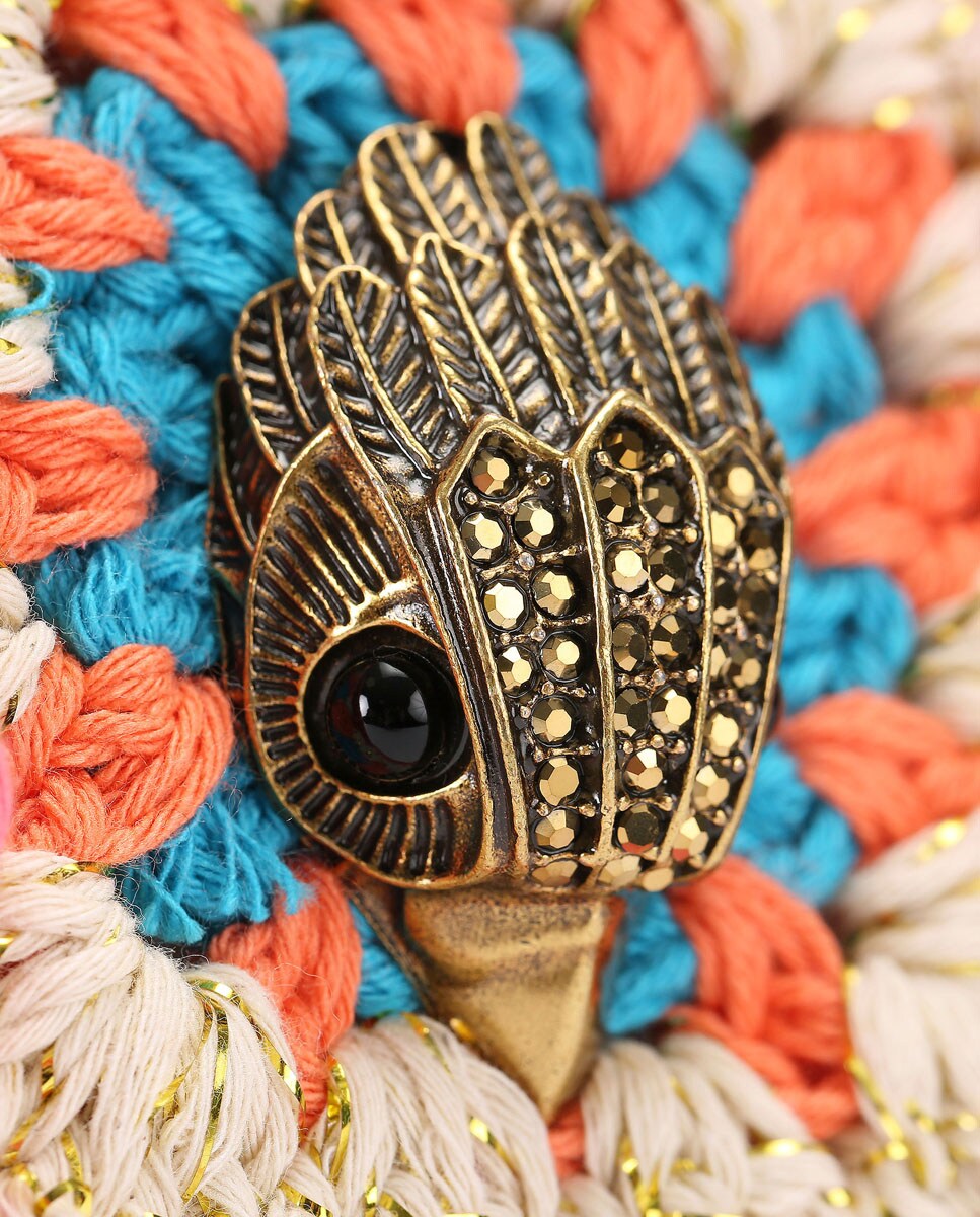 Mala a Tiracolo de Crochet Florido Rosa-2