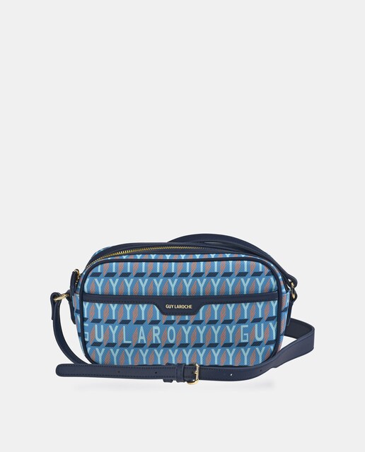 Imagem 0 de Mala a Tiracolo Estampada em Lona - Azul