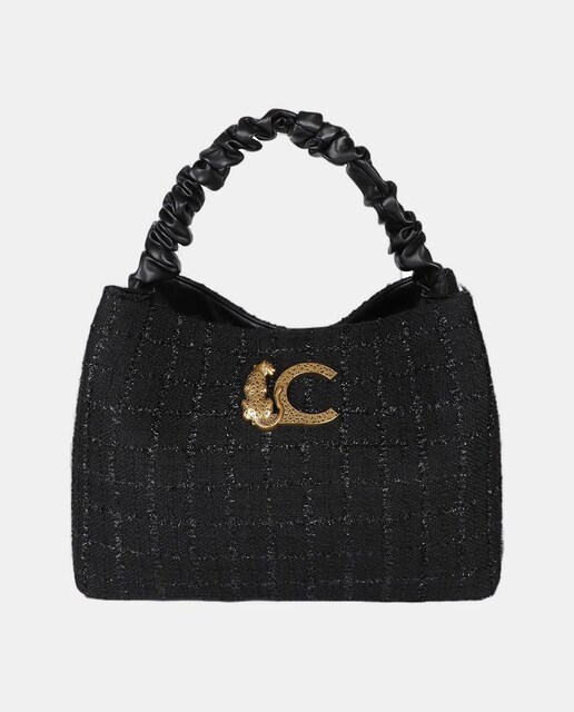 Imagem 0 de Mala Tweed com Alça Franzida e Logótipo LC Leopardo