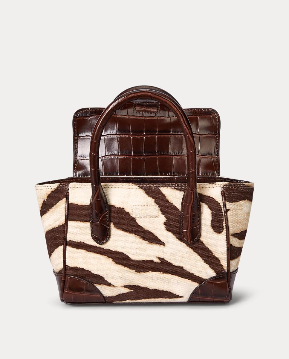 Mala Tanner Pequena com Animal Print Castanho-escuro-8