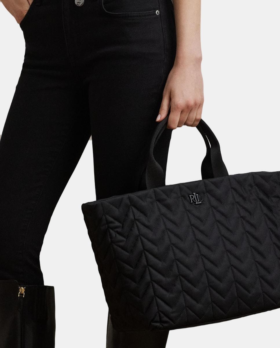 Mala Tipo Tote Stevie Grande de Nylon Acolchoado Preto-3