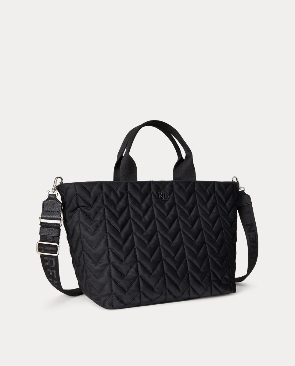 Mala Tipo Tote Stevie Grande de Nylon Acolchoado Preto-5