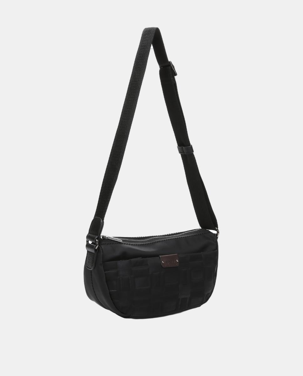 Mala a Tiracolo Pequena Freedom em Nylon Reciclado Preto-2