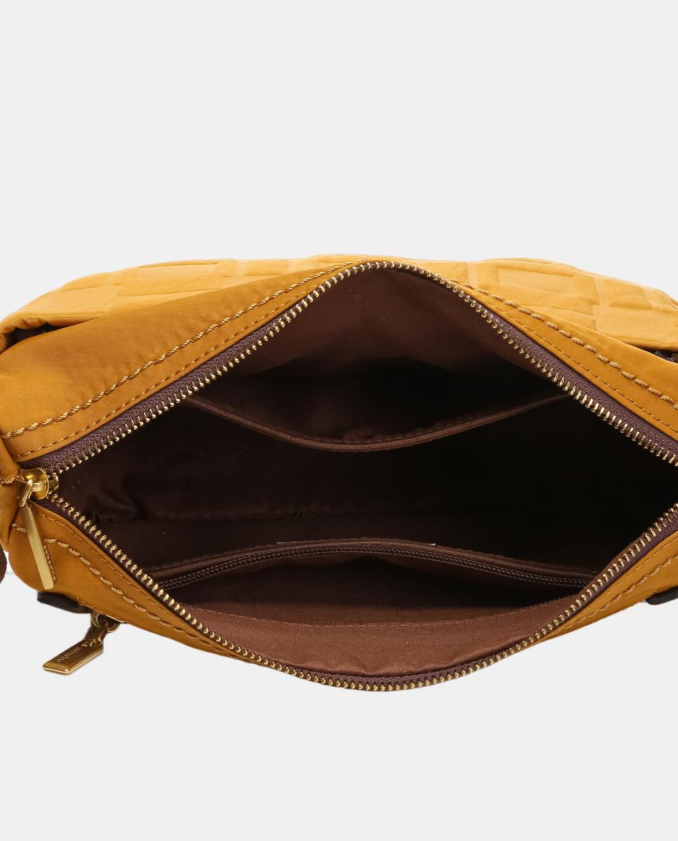 Mala a Tiracolo Pequena Freedom em Nylon Reciclado Mostarda-6