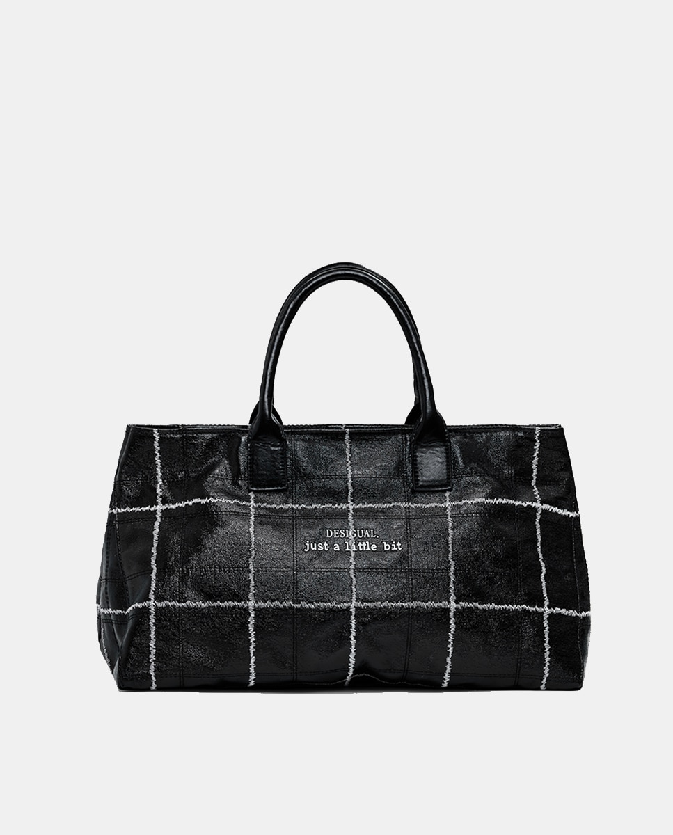 Mala Shopper Média Brilhante Preto-1