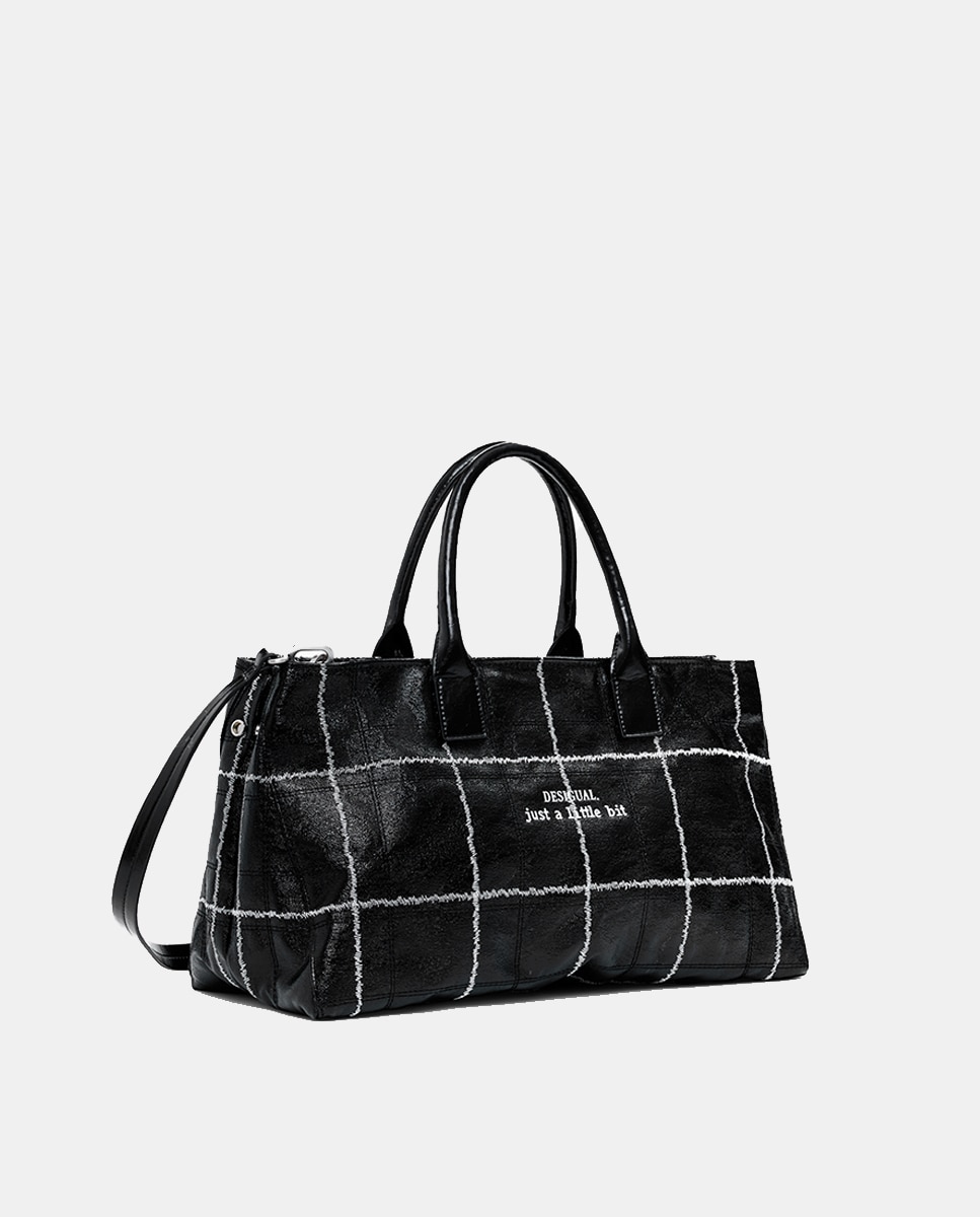 Mala Shopper Média Brilhante Preto-2