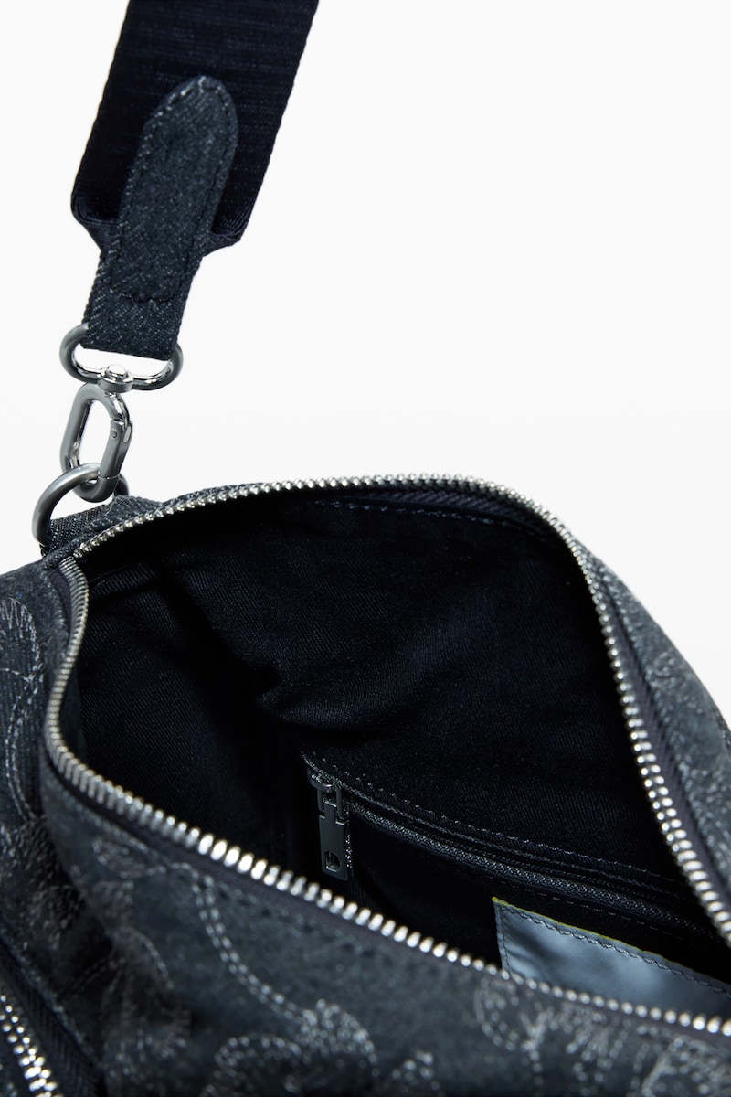 Mala Multibolsos Média de Ganga com Bordados Preto-4