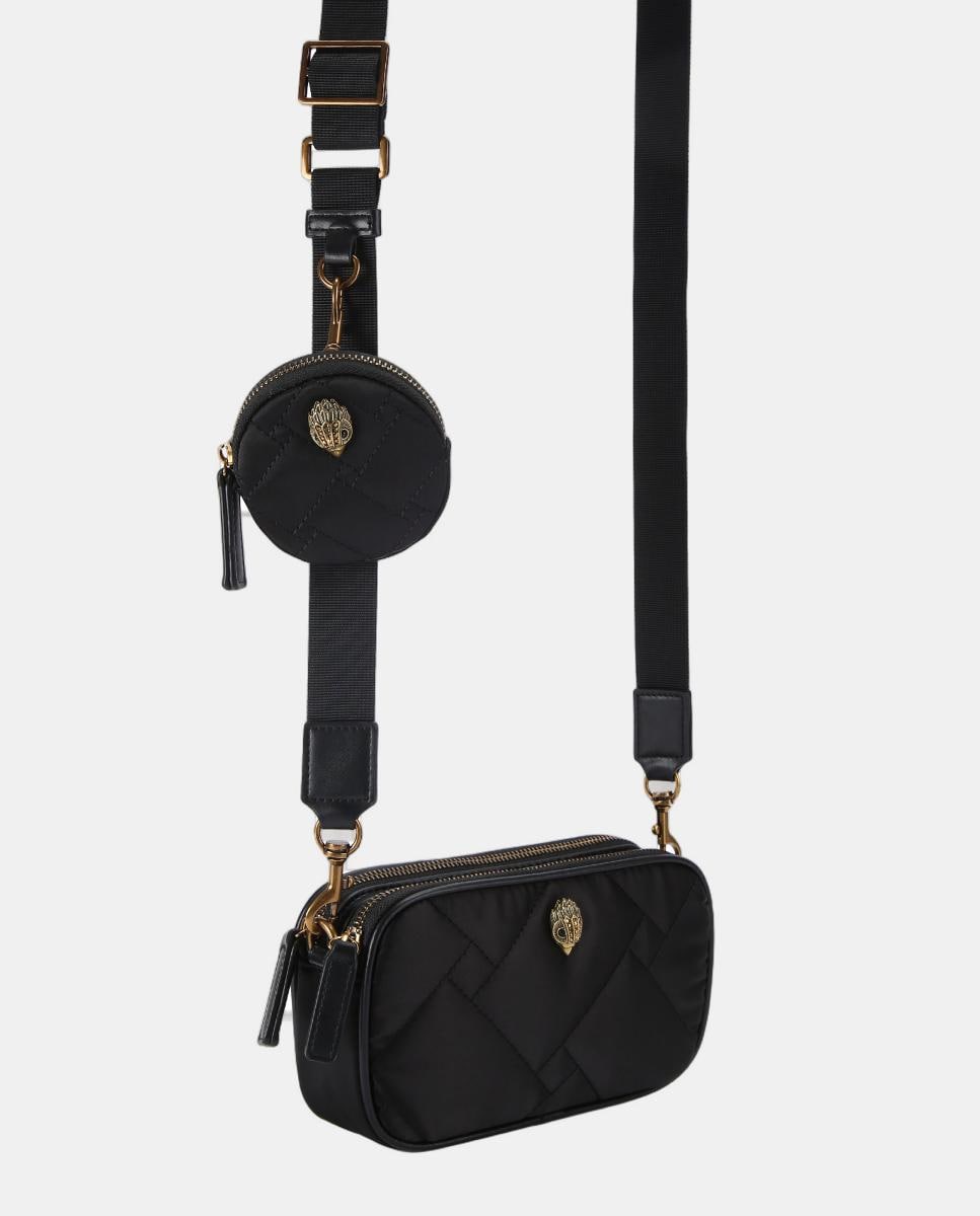 Camera Bag de Nylon com Debruado de Águia Preto-2