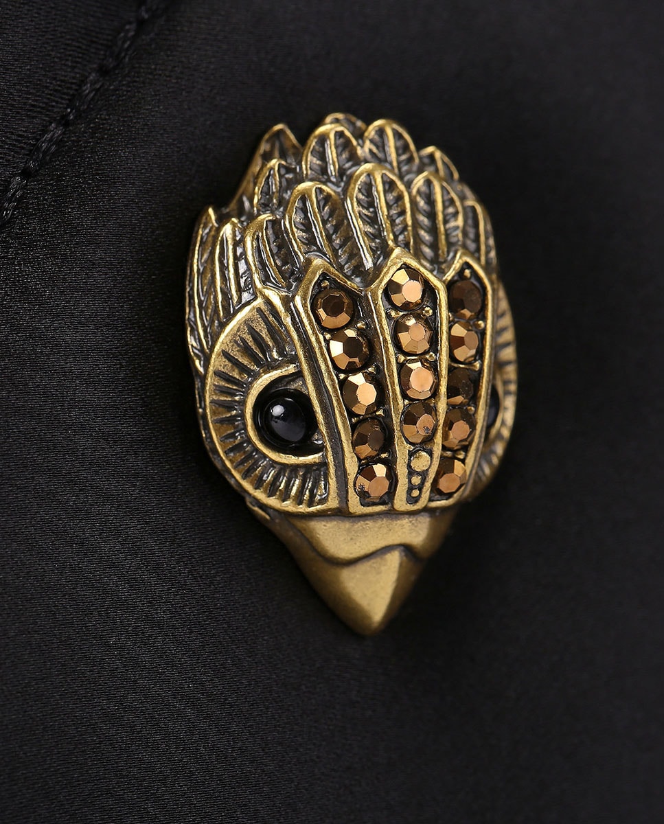 Camera Bag de Nylon com Debruado de Águia Preto-4