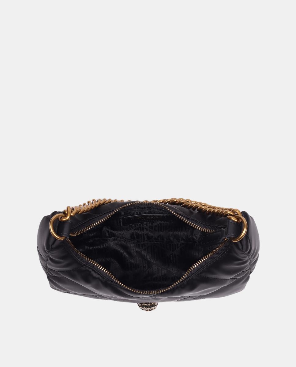 Mala hobo de nylon preta com porta-moedas extraível Preto-3