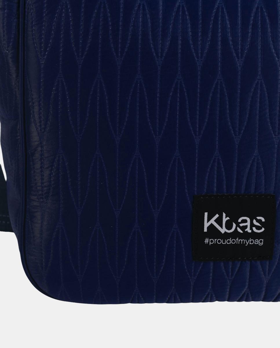 Mala Tipo Tote de Nylon com Fecho de Correr Azul-2