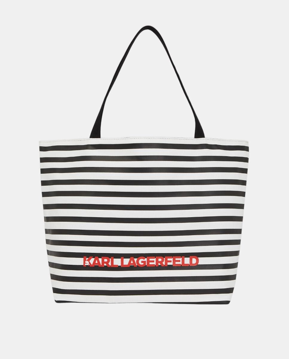 Mala de Ombro Grande de Algodão Reciclado com Íman Preto-3