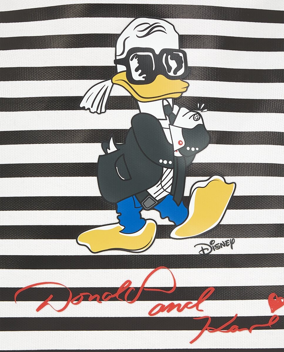 Mala de Ombro Grande de Algodão Reciclado com Íman Preto-5