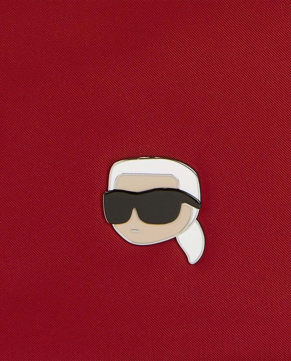 Mala de Ombro Média de Poliamida com Fecho de Correr Bordeaux-4