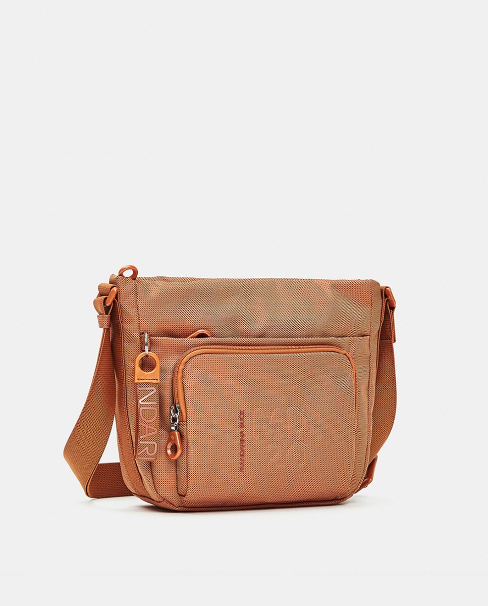 Mala a Tiracolo Média com Vários Bolsos Laranja-2