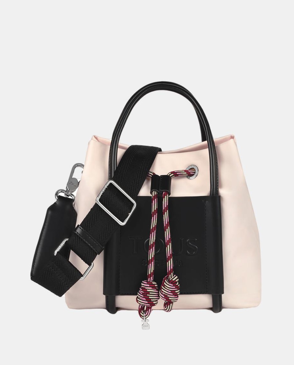 Imagem 0 de Mala tipo saco Empire de nylon reciclado nude com cordões