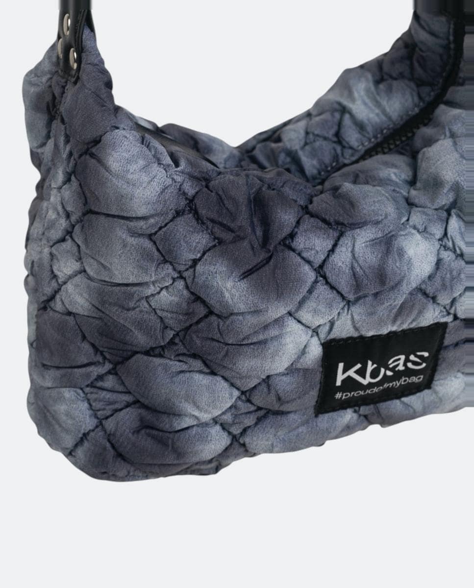 Mala a Tiracolo de Nylon com Fecho de Correr Cinzento-3