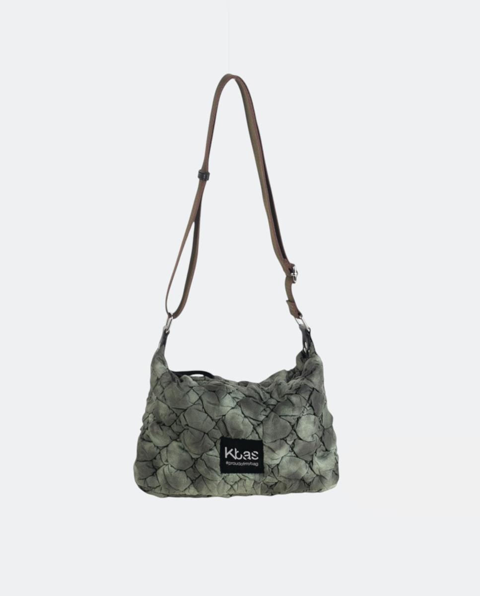 Mala a Tiracolo de Nylon com Fecho de Correr Verde-1