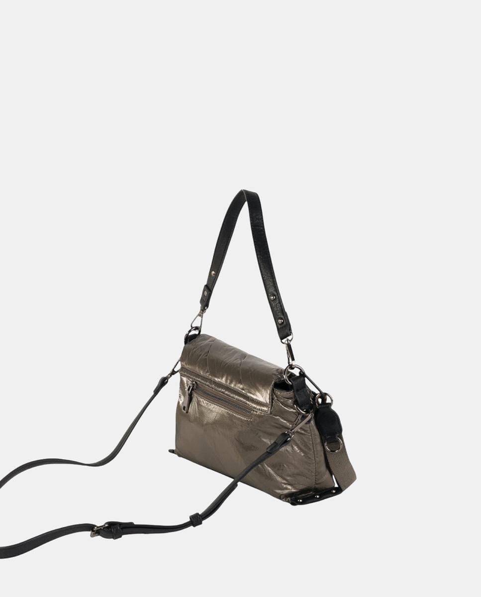 Mala a Tiracolo de Nylon com Aba Caqui-2