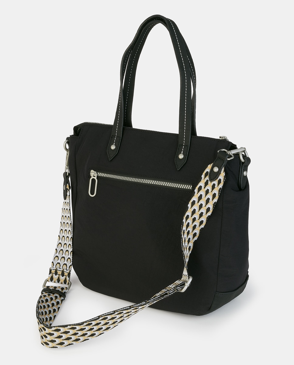 Mala Shopper com Fecho de Correr Preto-2
