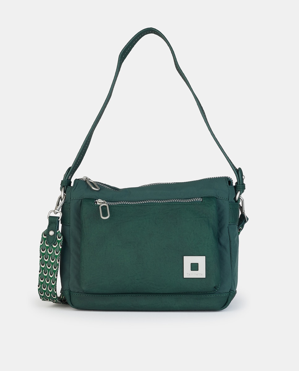 Mala Crossbody com Fecho de Correr Verde-1