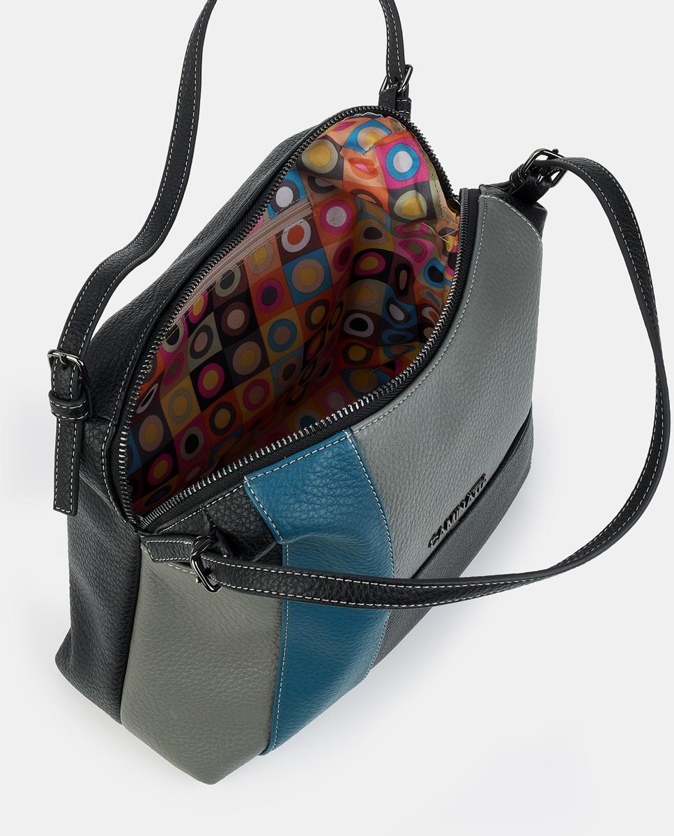 Mala Hobo com Fecho de Correr Preto-3