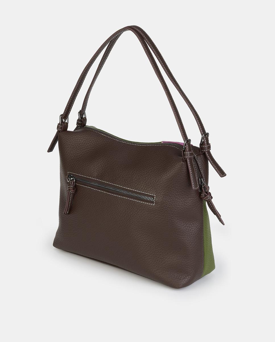 Mala Hobo com Fecho de Correr Castanho-2