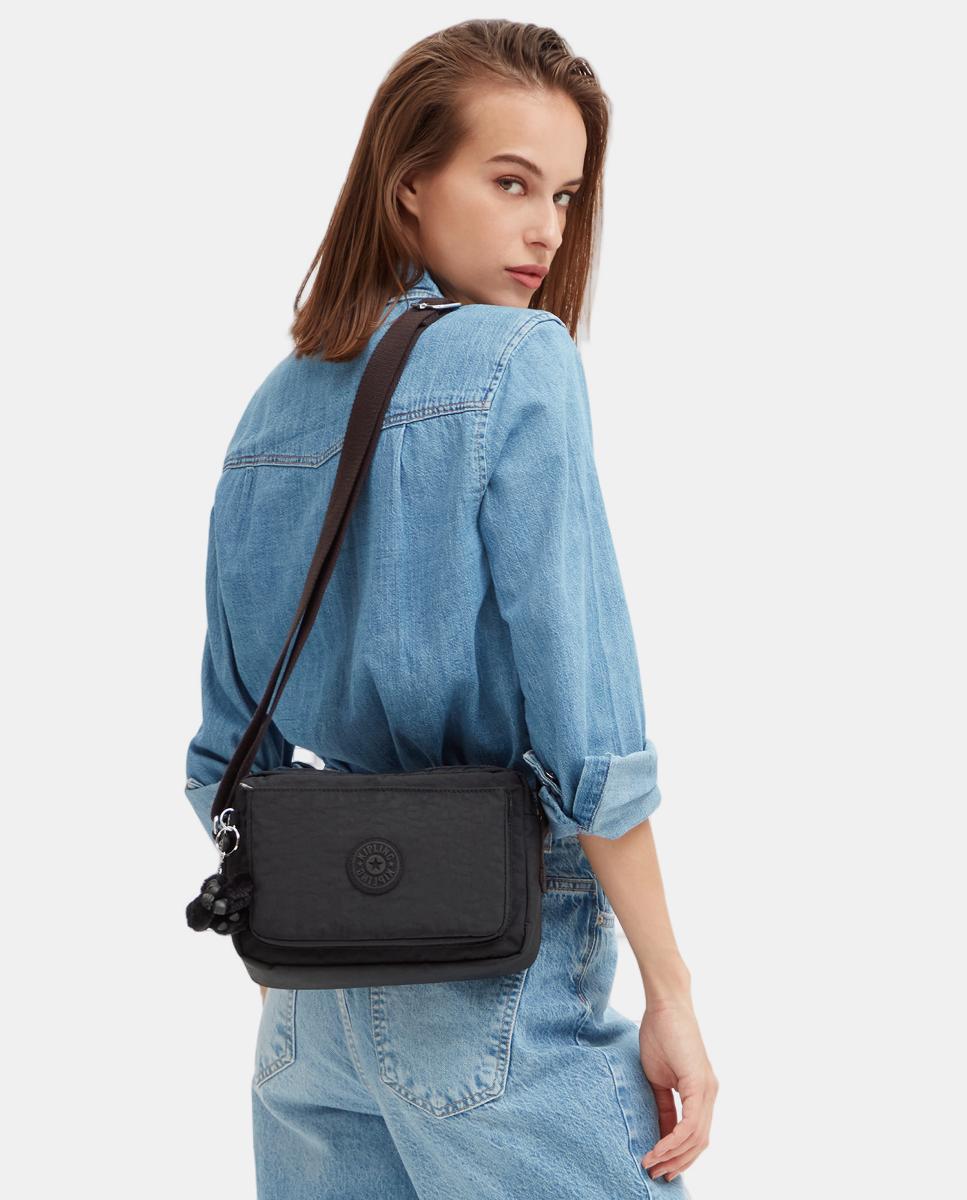 Versátil bolso cruzado mediano con correa ajustable para el hombro - Kipling - Negro Negro-3