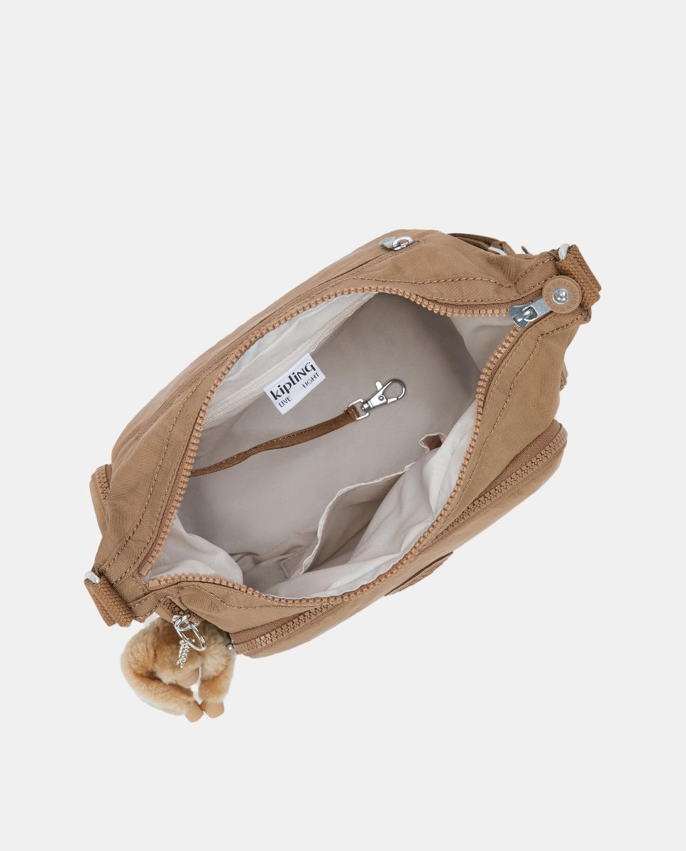 Bolso bandolera mediano con correa ajustable - Kipling - Camel Camel-3
