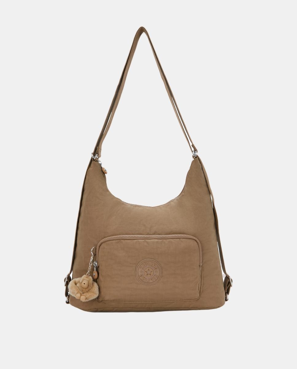 Mala de Ombro Média Conversível em Mochila Camel-1