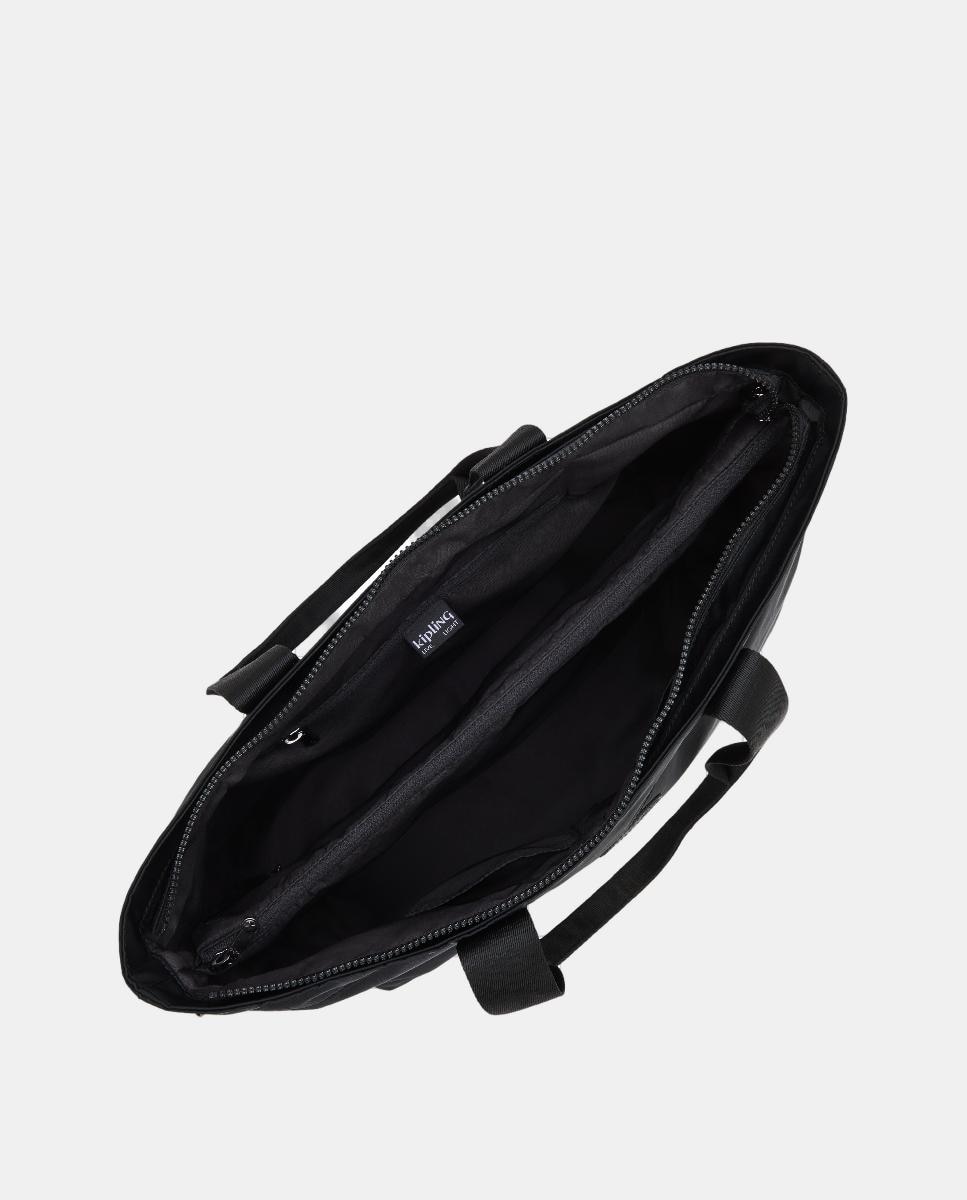 Mala Tipo Tote Grande com Compartimento para Portátil Preto-2