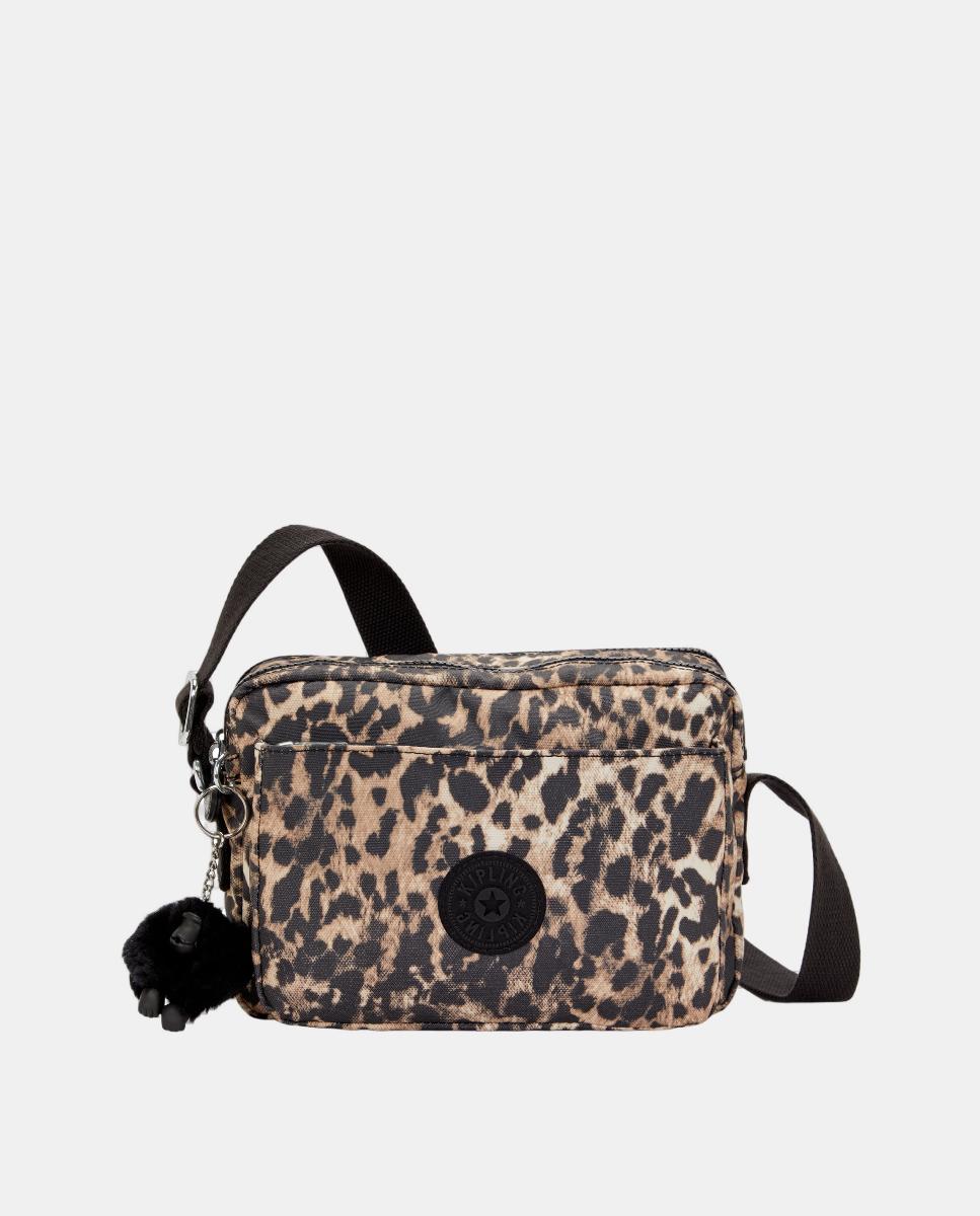 Imagen 0 de Versátil bolso cruzado mediano con correa ajustable para el hombro Negro / Natural