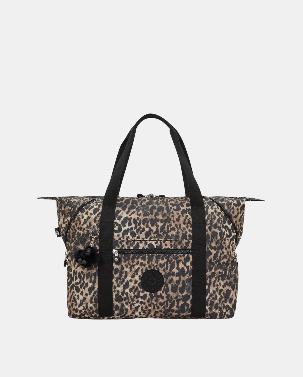 Mala Tipo Tote de Viagem com Capa para Carrinho Preto / Natural-1
