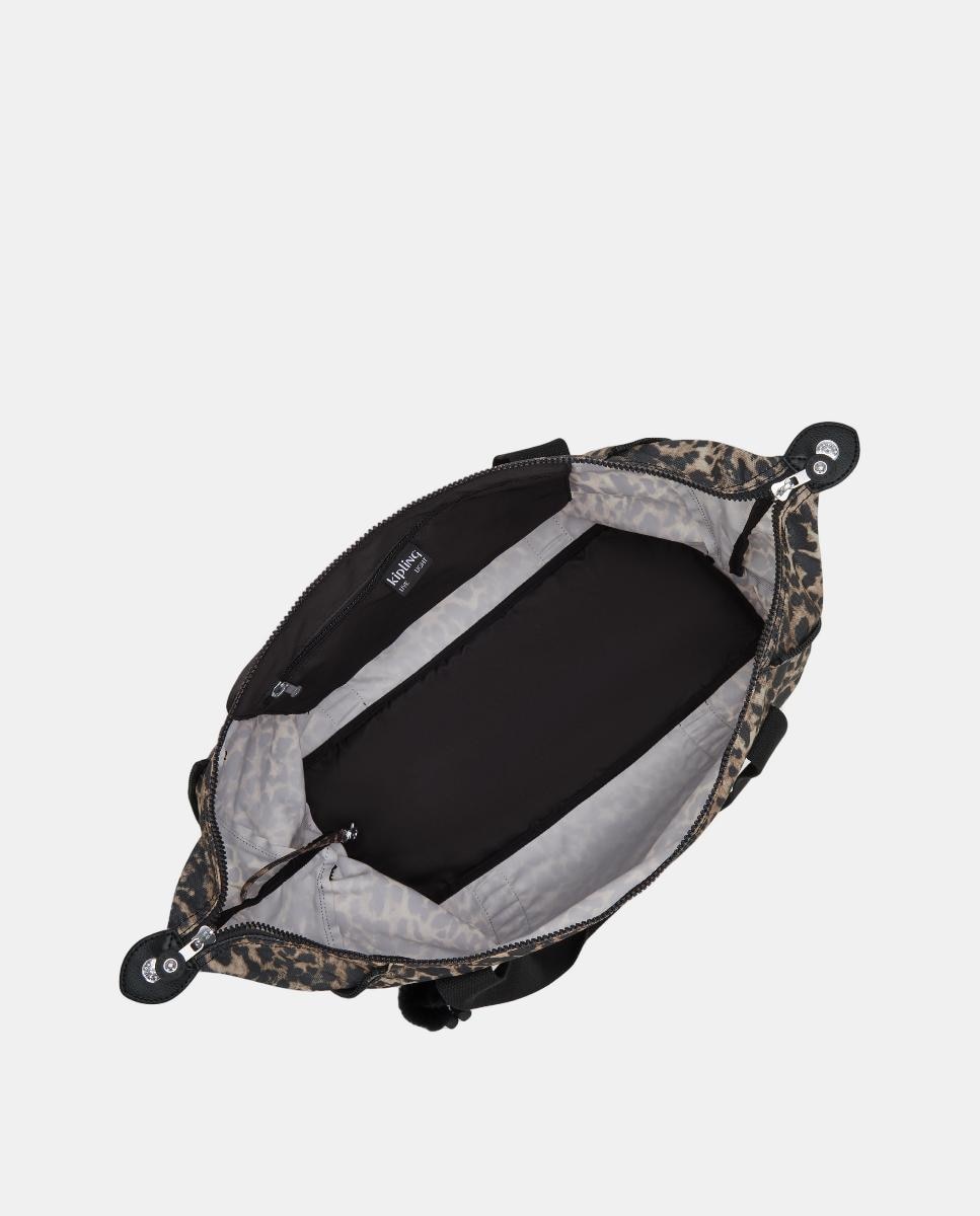 Mala Tipo Tote de Viagem com Capa para Carrinho Preto / Natural-2