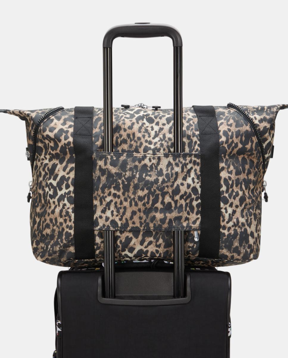 Mala Tipo Tote de Viagem com Capa para Carrinho Preto / Natural-4