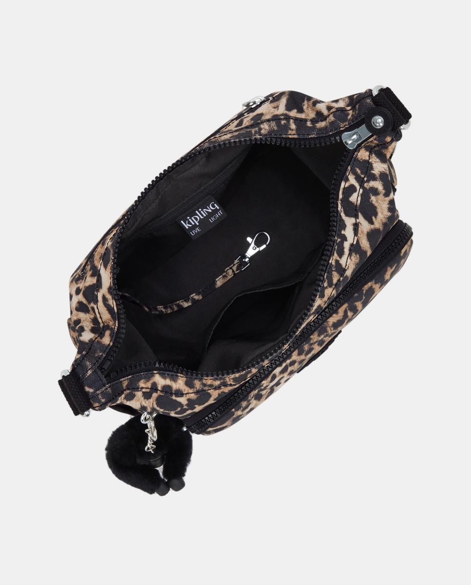 Bolso bandolera mediano con correa ajustable - Kipling - Negro / Natural Negro / Natural-2