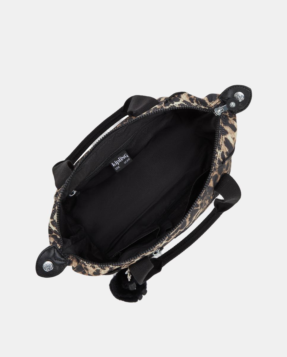 Mini Mala Tipo Tote com Correia Amovível Preto / Natural-3
