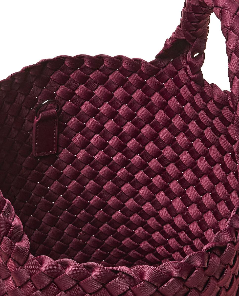 Mala Tipo Tote Pequena Entrançada Modelo St Barths Bordeaux-3