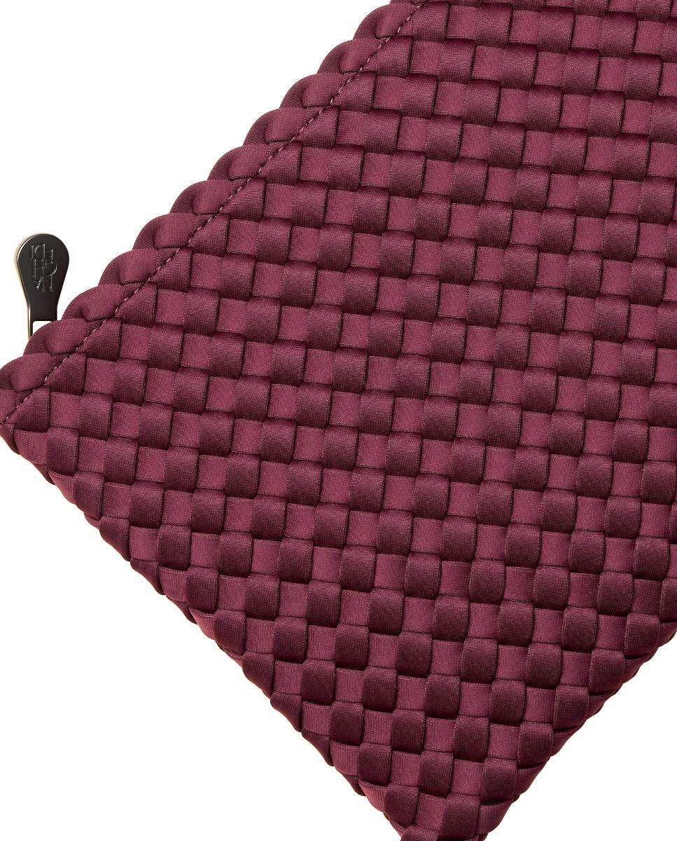 Mala Tipo Tote Pequena Entrançada Modelo St Barths Bordeaux-4