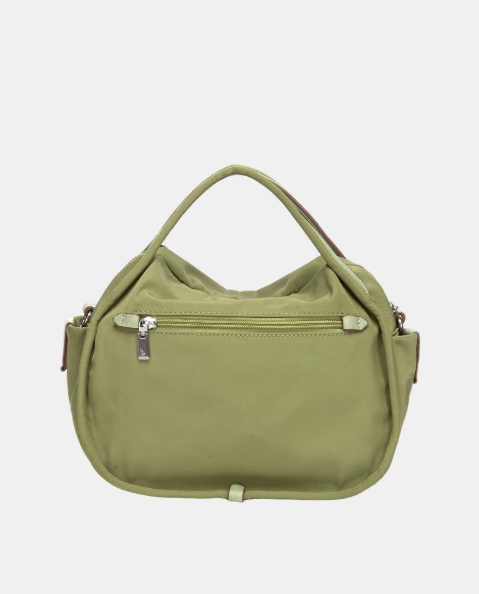 Mala a Tiracolo em Tecido com Bolso Verde-3