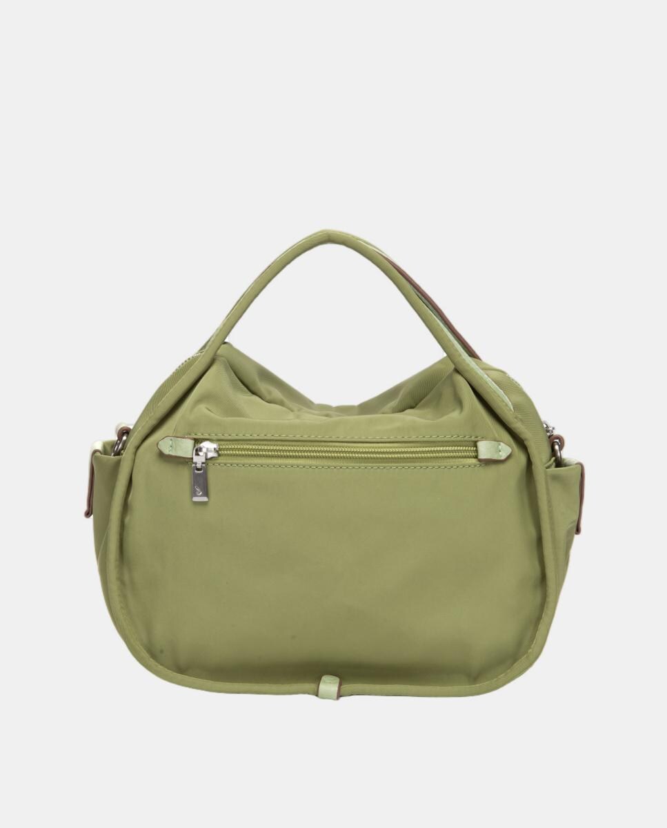 Mala a Tiracolo em Tecido com Bolso Verde-3