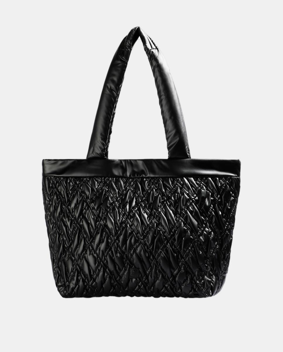 Shopper Acolchoado com Botão Magnético Preto-1