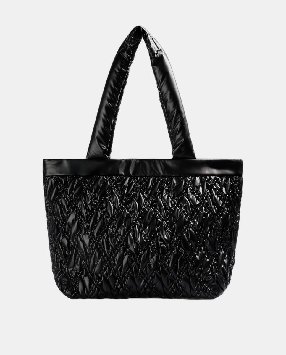 Shopper Acolchoado com Botão Magnético Preto-3