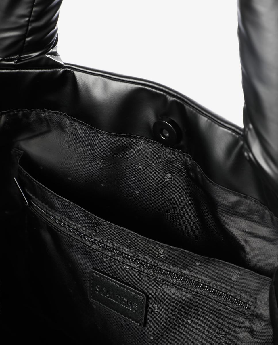Shopper Acolchoado com Botão Magnético Preto-6